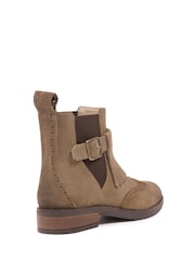 Celtic & Co. Brogue Strap Chelsea Brown Boots - Image 3 of 7