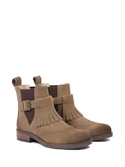 Celtic & Co. Brogue Strap Chelsea Brown Boots - Image 4 of 7