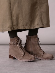 Celtic & Co. Grey Block Heel Hiker Boots - Image 1 of 7