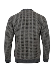 Celtic & Co. Mens Grey Contrast Textured Stitch Detail Jumper - Image 4 of 5