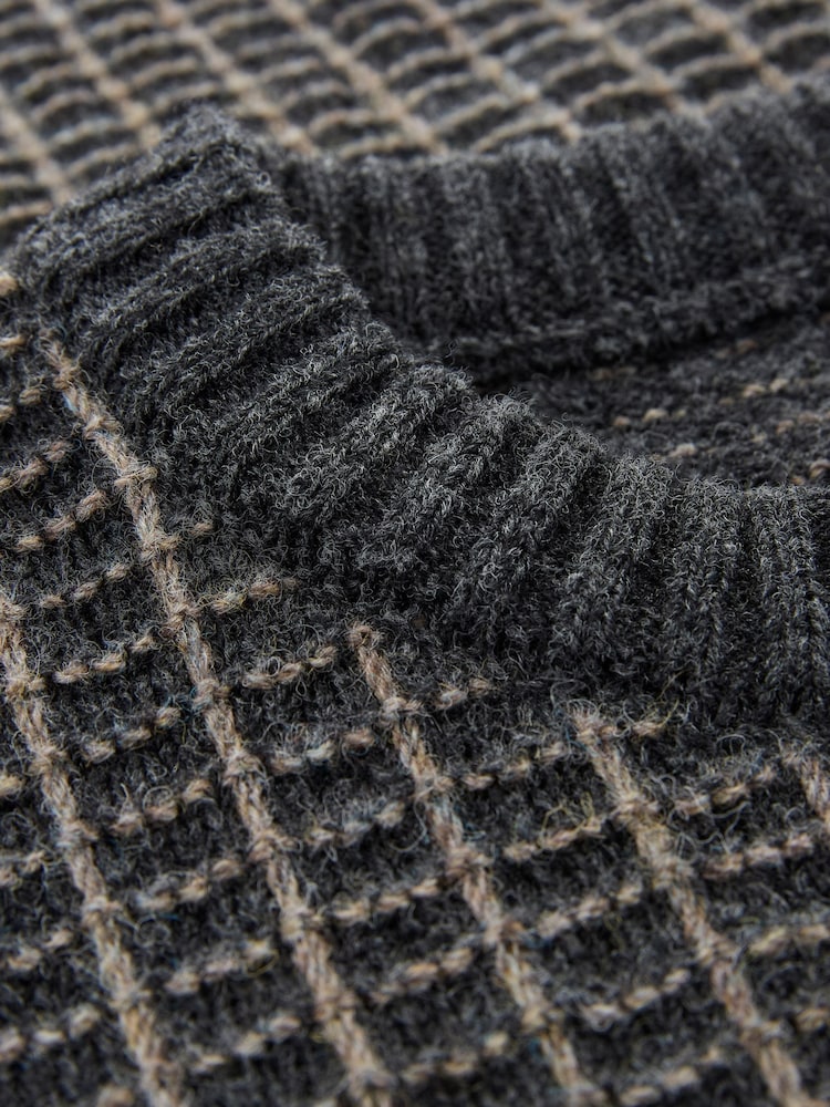 Celtic & Co. Mens Grey Contrast Textured Stitch Detail Jumper - Image 5 of 5
