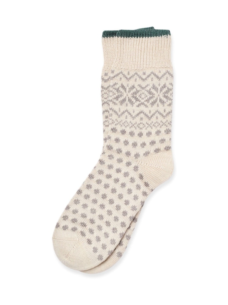 Celtic & Co. Ladies Natural Dot Merino Cotton Socks - Image 1 of 4