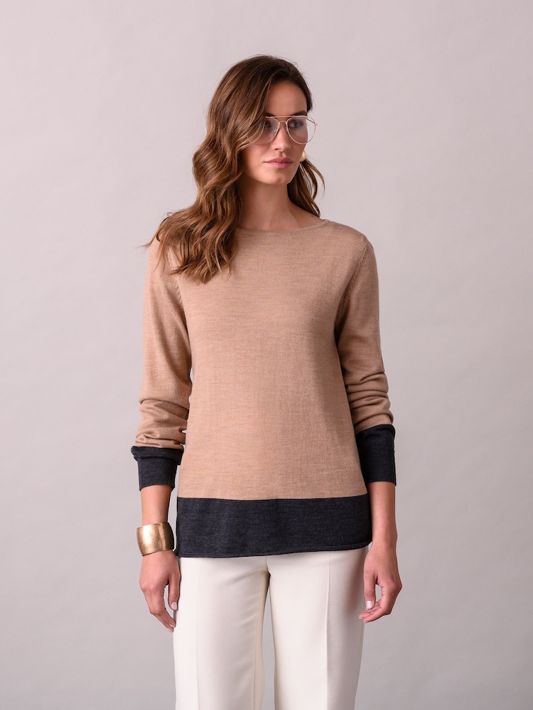 Celtic & Co. Natural Merino Fine Knit Boat Neck Jumper - Image 1 of 6