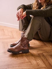 Celtic & Co. Biker Ankle Brown Boots - Image 1 of 7