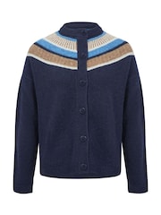 Celtic & Co. Blue Shetland Statement Yoke Cardigan - Image 2 of 4