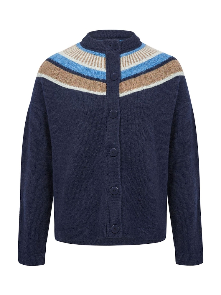 Celtic & Co. Blue Shetland Statement Yoke Cardigan - Image 2 of 4