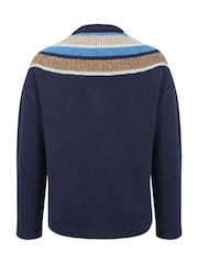 Celtic & Co. Blue Shetland Statement Yoke Cardigan - Image 3 of 4