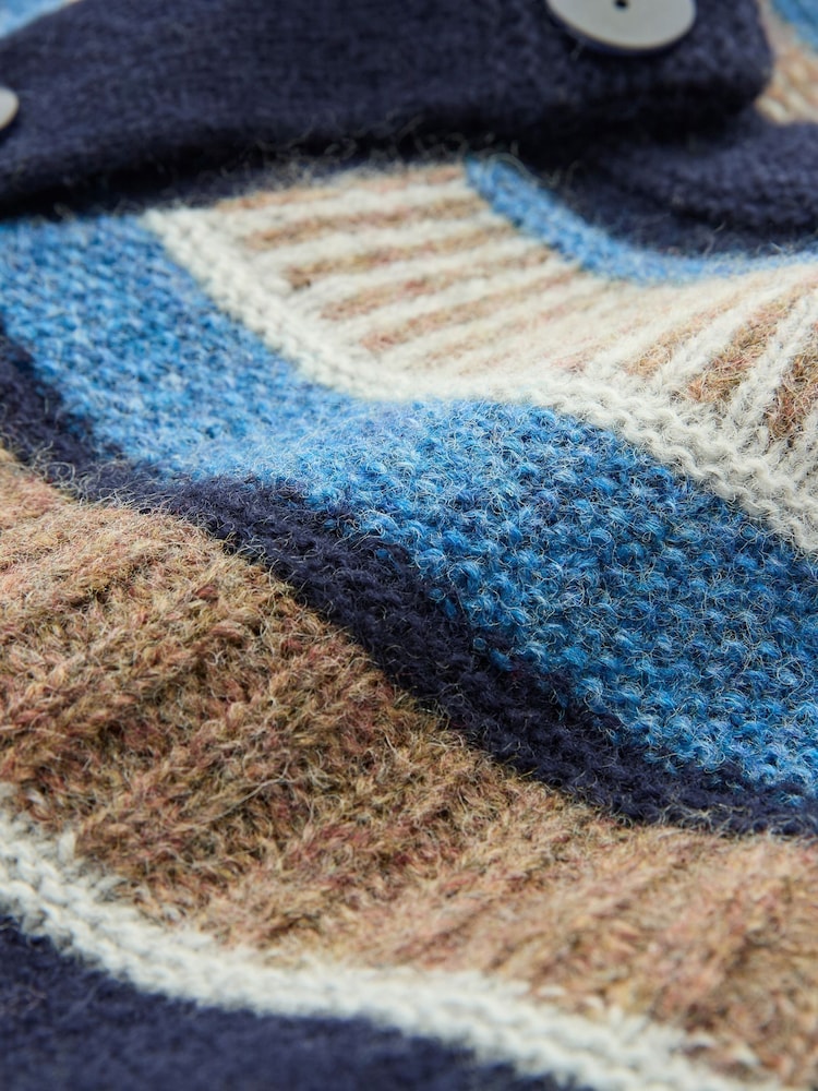 Celtic & Co. Blue Shetland Statement Yoke Cardigan - Image 4 of 4