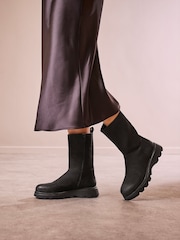 Celtic & Co. Calf Length Chunky Black Boots - Image 1 of 8