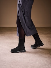 Celtic & Co. Calf Length Chunky Black Boots - Image 2 of 8