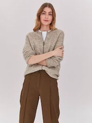 Celtic & Co. British Wool Cable Zip Cardigan - Image 2 of 5