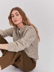 Celtic & Co. British Wool Cable Zip Cardigan - Image 3 of 5