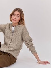 Celtic & Co. British Wool Cable Zip Cardigan - Image 4 of 5