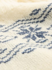 Celtic & Co. Cream Fairisle Pattern Stripe Funnel Neck Jumper - Image 5 of 7