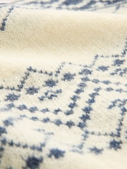Celtic & Co. Cream Fairisle Pattern Stripe Funnel Neck Jumper - Image 6 of 7