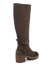 Celtic & Co. Strap Detail Block Heel Knee Brown Boots - Image 3 of 6