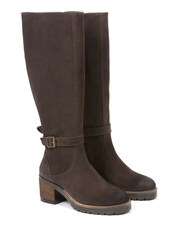 Celtic & Co. Strap Detail Block Heel Knee Brown Boots - Image 4 of 6