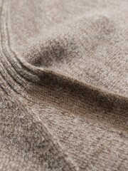 Celtic & Co. Merino Contrast Stripe Roll Neck Brown Jumper - Image 8 of 8