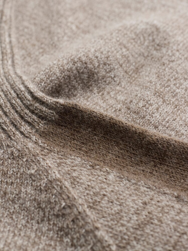 Celtic & Co. Merino Contrast Stripe Roll Neck Brown Jumper - Image 8 of 8 Celtic & Co. Merino Contrast Stripe Roll Neck Brown Jumper - Image 8 of 8