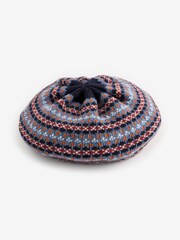 Celtic & Co. Blue Lambswool Fair Isle Beret Hat - Image 1 of 2