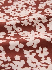 Celtic & Co. Red Printed Cowl Neck Jersey 100% Cotton Top - Image 5 of 6
