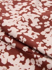 Celtic & Co. Red Printed Cowl Neck Jersey 100% Cotton Top - Image 6 of 6