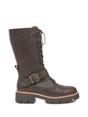 Celtic & Co. Strap Detail Mid Calf Brown Boots - Image 1 of 6