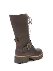 Celtic & Co. Strap Detail Mid Calf Brown Boots - Image 4 of 6