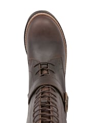 Celtic & Co. Strap Detail Mid Calf Brown Boots - Image 5 of 6