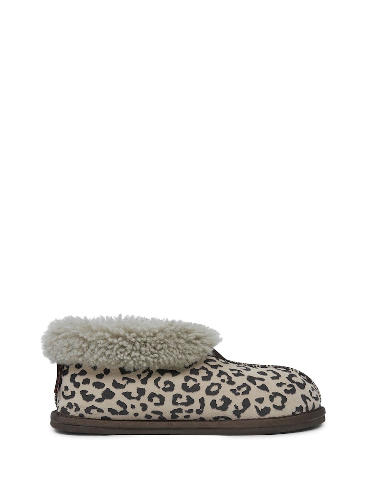 Celtic & Co. Ladies Sheepskin Bootee Brown Slippers - Image 1 of 6