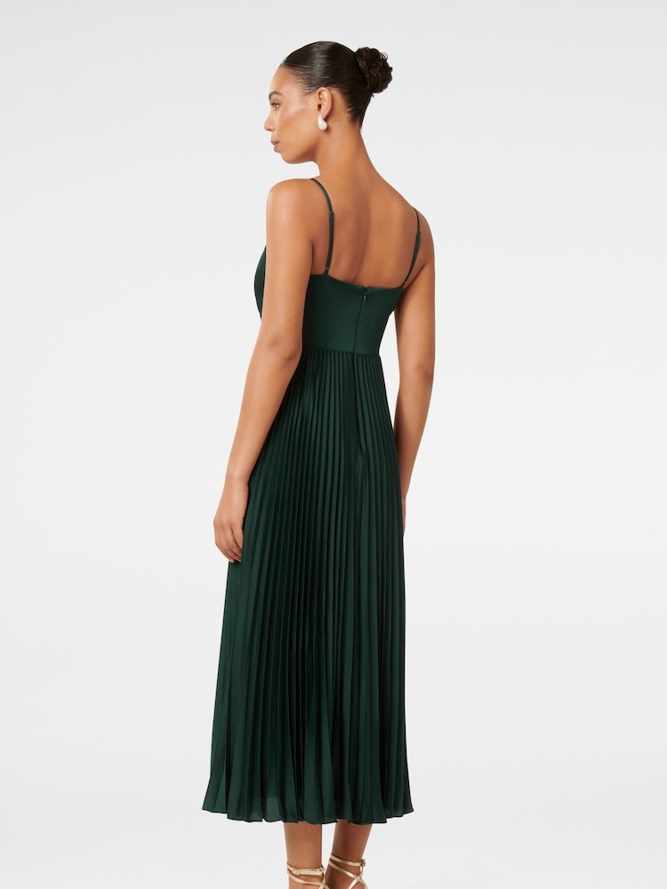 Forever New Green Chloe Pleated Midi Dress - Image 2 of 4