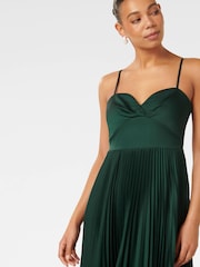 Forever New Green Chloe Pleated Midi Dress - Image 3 of 4