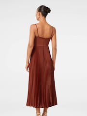 Forever New Orange Chloe Pleated Midi Dress - Image 2 of 4