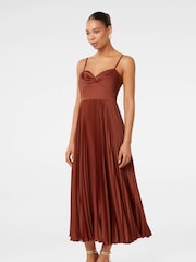 Forever New Orange Chloe Pleated Midi Dress - Image 4 of 4