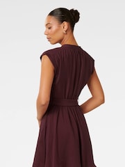 Forever New Brown Lucille Textured Belted Mini Dress With Linen - Image 2 of 5