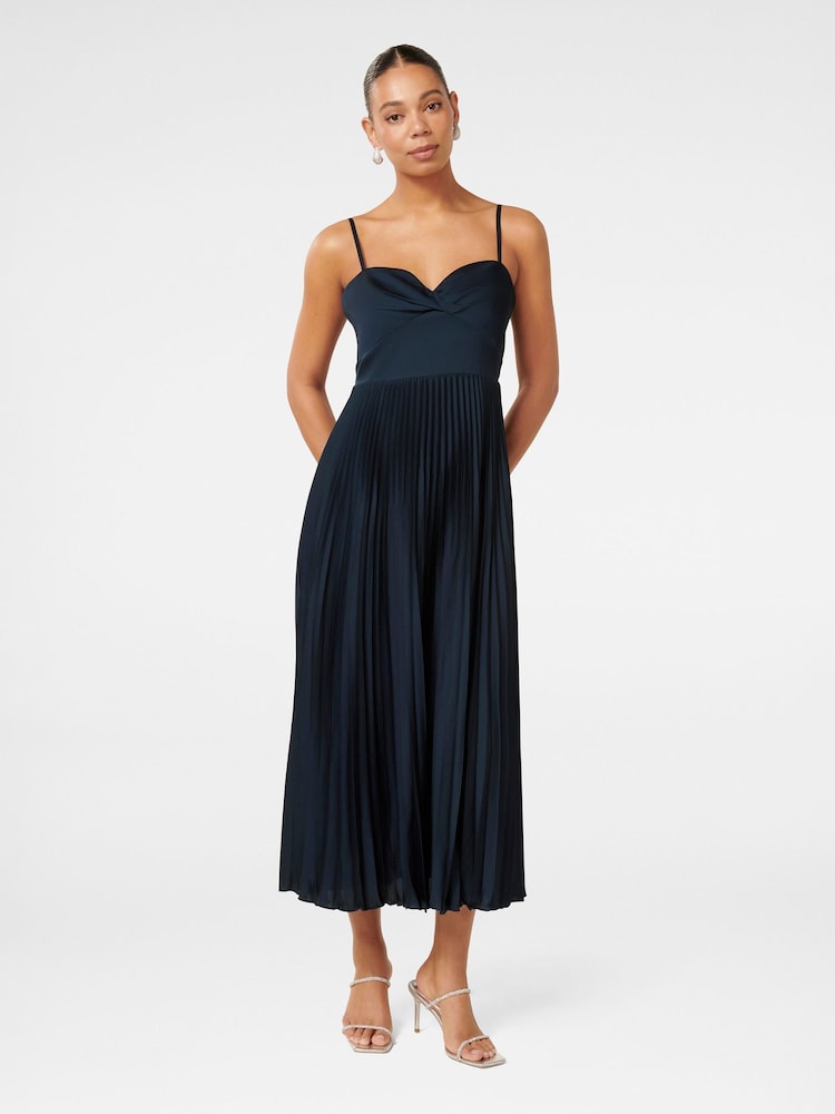 Forever New Blue Chloe Pleated Midi Dress - Image 1 of 4