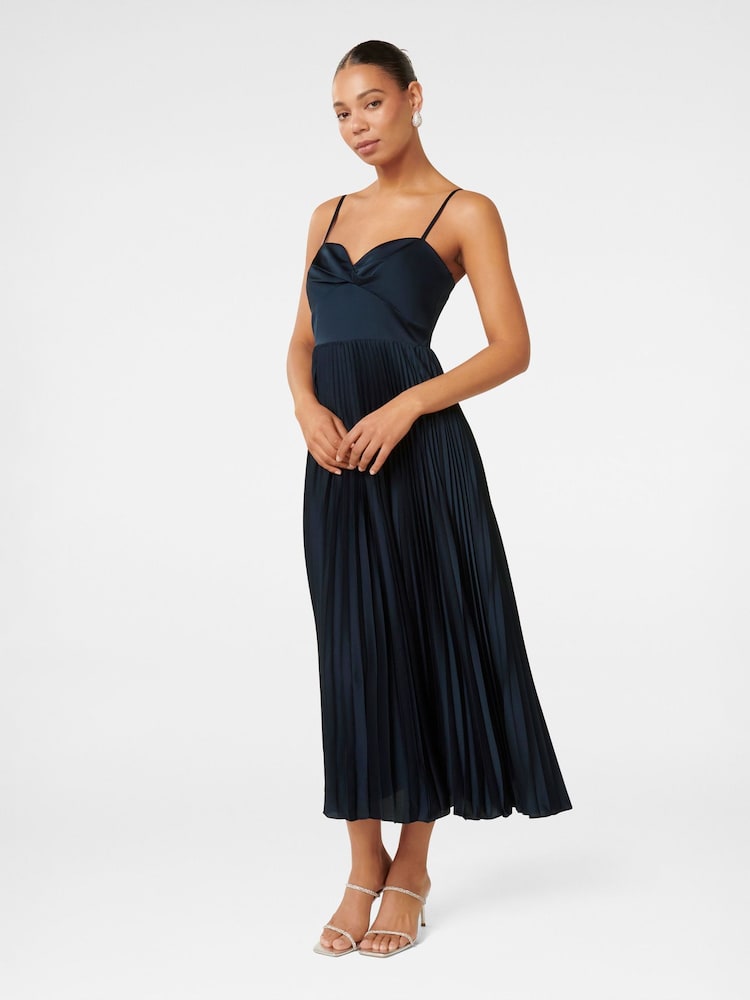 Forever New Blue Chloe Pleated Midi Dress - Image 4 of 4