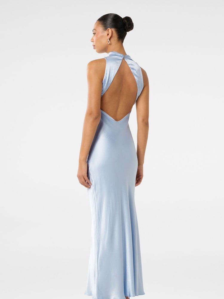 Forever New Blue Michelle Open Back Satin Maxi Dress - Image 2 of 4