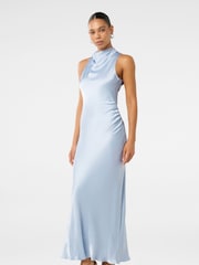 Forever New Blue Michelle Open Back Satin Maxi Dress - Image 4 of 4