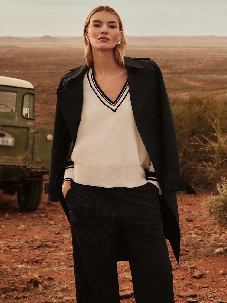 Forever New Blue Maggie Fashion Trench Coat - Image 1 of 6