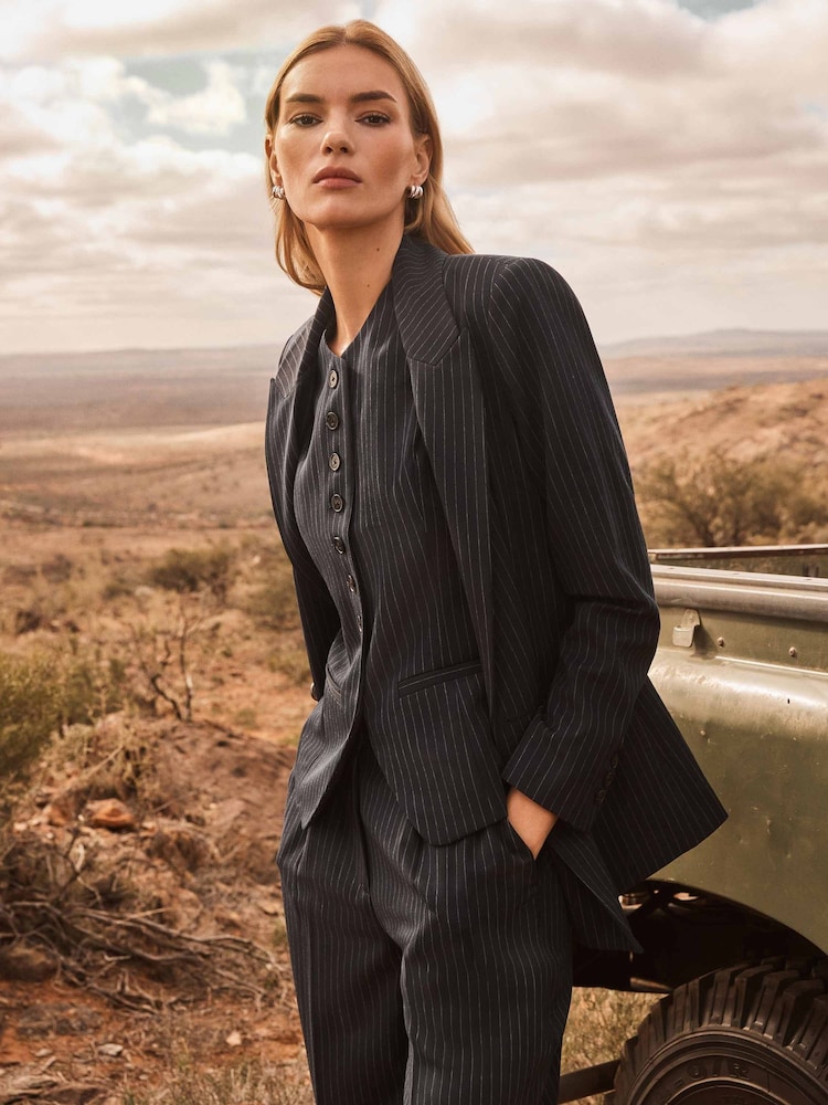 Forever New Blue Bella Double Breasted Blazer - Image 2 of 6
