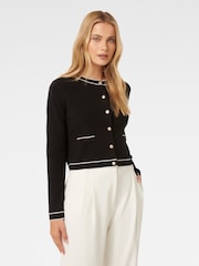 Forever New Black Gigi Tipped Cardigan - Image 4 of 5