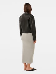 Forever New Black Lorri Vegan Leather Cropped Trench Jacket - Image 2 of 5