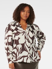 Forever New Brown Lila Curve Longline Shirt - Image 1 of 5