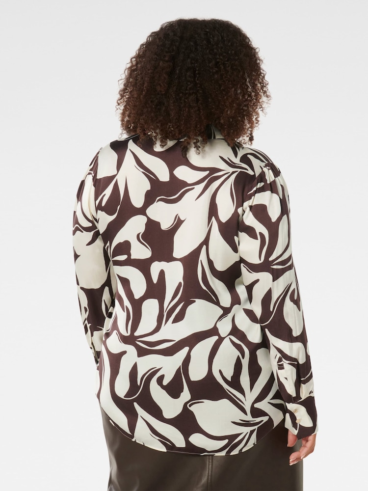 Forever New Brown Lila Curve Longline Shirt - Image 2 of 5