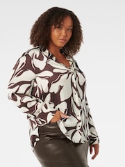 Forever New Brown Lila Curve Longline Shirt - Image 3 of 5