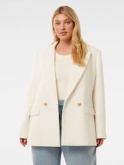 Forever New Cream Simonna Curve Boucle Blazer - Image 1 of 5