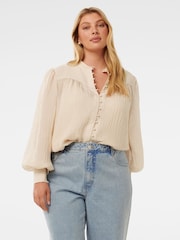 Forever New Natural Leo Curve Soft Stripe Blouse - Image 1 of 5