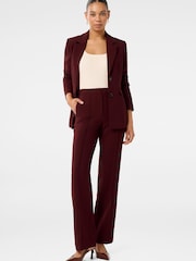 Forever New Red Zali Pintuck Straight Leg Trousers - Image 1 of 6