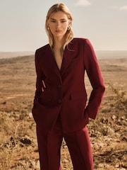 Forever New Red Zali Pintuck Straight Leg Trousers - Image 2 of 6
